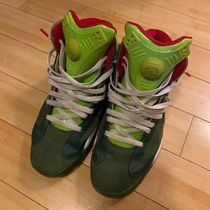 Green Reebok sneakers pump up squeeze